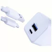 3MK hálózati töltő Hyper GaN Charger 20W 1xUSB-A 1XUSB-C PD QC4+, fehér