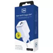 3MK hálózati töltő Hyper GaN Charger 20W 1xUSB-A 1XUSB-C PD QC4+, fehér