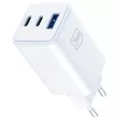 3MK hálózati töltő Hyper GaN Charger 65W 1xUSB-A 2xUSB-C PD QC4+, fehér