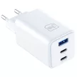 3MK hálózati töltő Hyper GaN Charger 65W 1xUSB-A 2xUSB-C PD QC4+, fehér