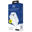 3MK hálózati töltő Hyper GaN Charger 65W 1xUSB-A 2xUSB-C PD QC4+, fehér