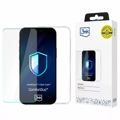 3MK ComfortDuo Clear MagCase Apple iPhone 16e tok és edzett üvegfólia