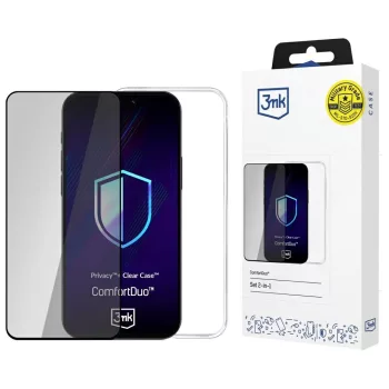   3MK ComfortDuo Privacy Clear Apple iPhone 16E tok és betekintésvédő edzett üvegfólia