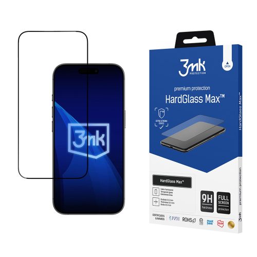 3MK Reinforced tempered glass HardGlass Max Black iPhone 17 Air edzett üvegfólia