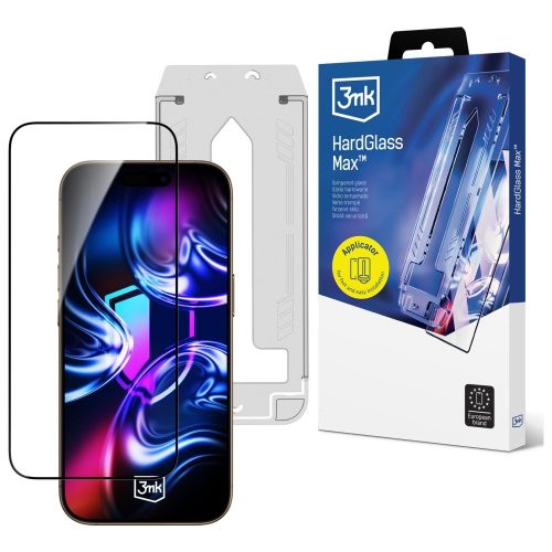 3MK HardGlass Max applikátorral Apple iPhone 17 Pro Max edzett üvegfólia