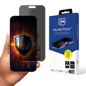   3MK Silky Matt Privacy Apple iPhone 17 betekintésvedő edzett üvegfólia