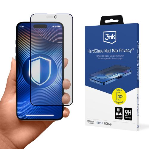 3mk Hardglass Matt Max Privacy Tempered Glass iPhone 17 Pro betekintésvedő edzett üvegfólia