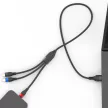 3MK Hyper Cable N-SERIES 3 in 1 USB-A - Lightning - Micro, 1,2m, 9 V/2A 18W, kábel, fekete