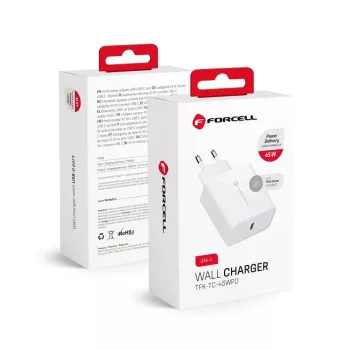   FORCELL F-ENERGY TFK-TC-45WPD hálózati töltő Type C PD QC4.0 3A 45W, fehér
