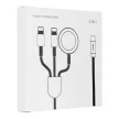 Töltő kábel 3in1 Type C to 2 x Lightning/ Apple Watch 3W 2A C3168 1,2 m, fehér