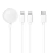 Töltő kábel 3in1 Type C to 2 x Lightning/ Apple Watch 3W 2A C3168 1,2 m, fehér