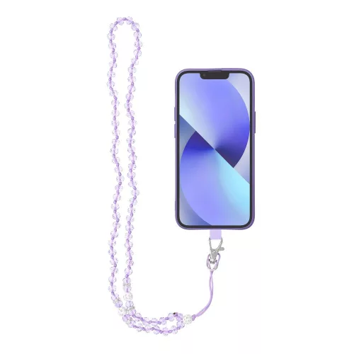 CRYSTAL DIAMOND nyaklánc telefonhoz/zsinór hossza 74cm (37cm hurokban)/nyakra akasztható, lila