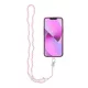 CRYSTAL DIAMOND nyaklánc telefonhoz/zsinór hossza 74cm (37cm hurokban)/nyakra akasztható, rózsaszín