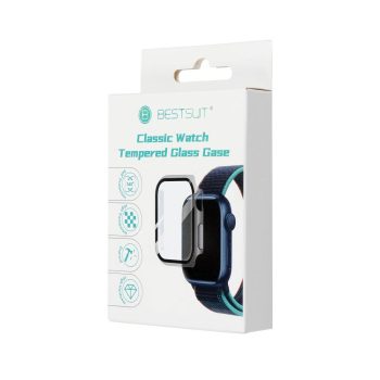   Bestsuit tok, edzett üvegfóliával Apple Watch series 7/8/9-45mm, átlátszó
