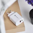 FORCELL F-ENERGY TFK-TC-30WPD hálózati töltő Type C + USB A PD QC4.0 3A 30W, fehér