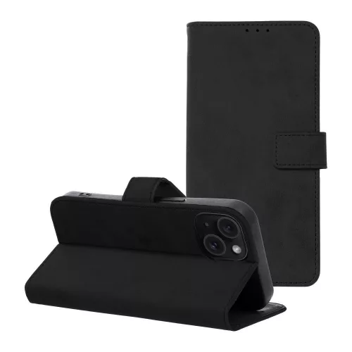 TENDER Book Case IPHONE 15 tok, fekete
