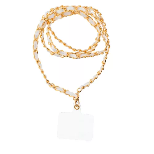 STRAP medál telefonhoz/zsinór hossza 116cm (58cm hurokban)/nyakra akasztható, fehér