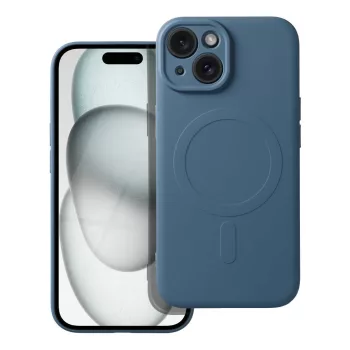SILICONE MAG COVER case MagSafe IPHONE 15 tok, kék