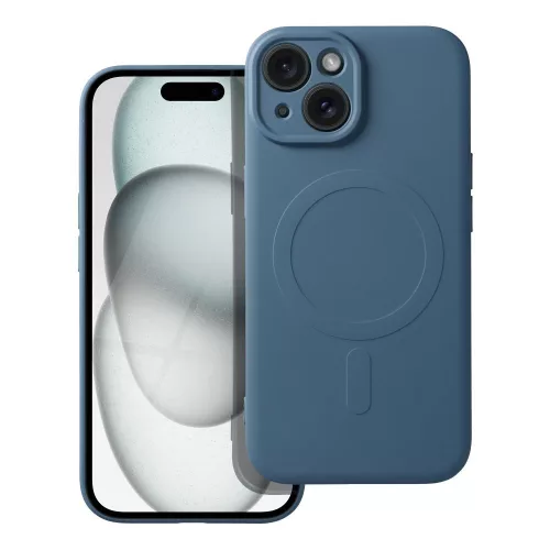 SILICONE MAG COVER case MagSafe IPHONE 15 tok, kék