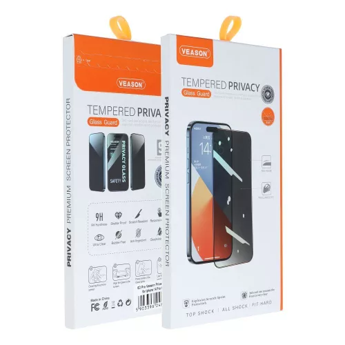 6D Pro Veason Privacy Glass - Iphone 15 Pro betekintésvédő üvegfólia