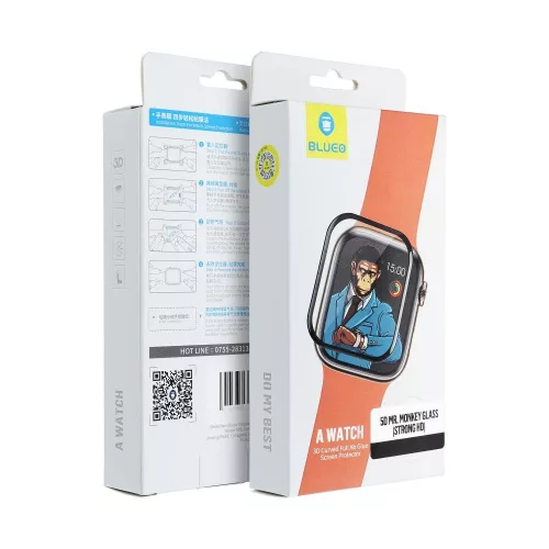 5D Mr. Monkey Glass Apple Watch SE/SE 2 44MM, (Strong HD), fekete