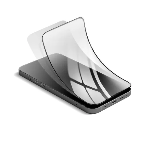 Forcell Rugalmas nano üveg 5D Samsung Galaxy S24 Ultra, fekete (Hot Bending) működő ujjlenyomat-olvasó