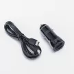 Blue Star autós töltő 3A 25W Type C + USB A + kábel Type C to Type C PD QC3.0 AFC PPS, fekete