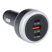 Autós töltő USB A + 2 x Type C PD QC3.0 3A 191W CC69-2C1A, fekete