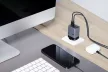 FORCELL F-ENERGY GaN III VT-37 hálózati töltő kijelzővel LCD 2 x Type C + USB A PD QC4.0 SAM SFC2.0 3,45A 70W , szürke