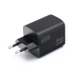 Blue Star hálózati töltő GaN 4A 65W 2 x Type C + USB A PD QC4.0 VT-43, fekete