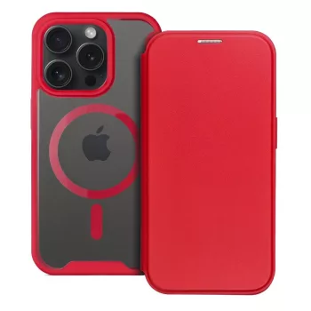 SMART MAG Book case MagSafe iPhone 16 Pro Max tok, piros