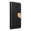FANCY Book case iPhone 16 Pro tok, fekete-arany