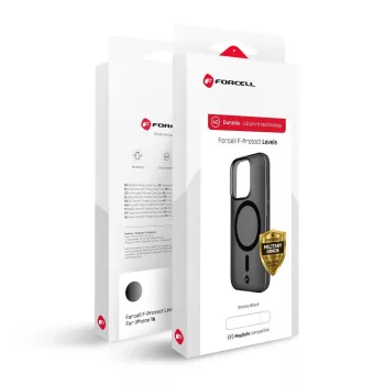   FORCELL F-PROTECT Levels Dual Layer 4D technology, Miliatry Drop-Test MagSafe iPhone 16 PLUS tok, fekete