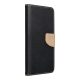 FANCY Book case Samsung Galaxy S24 FE tok, fekete- arany