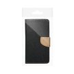 FANCY Book case Samsung Galaxy S24 FE tok, fekete- arany