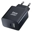 Blue Star hálózati töltő with USB C+USB-A sockets PD QC4.0 3A 25W TFB-TC-25WPD, fekete