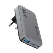 FORCELL F-ENERGY GaN VT-47 Ultra Slim hálózati töltő 2 x Type C + USB A PD QC4.0 4A 65W , szürke