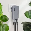 FORCELL F-ENERGY GaN VT-47 Ultra Slim hálózati töltő 2 x Type C + USB A PD QC4.0 4A 65W , szürke