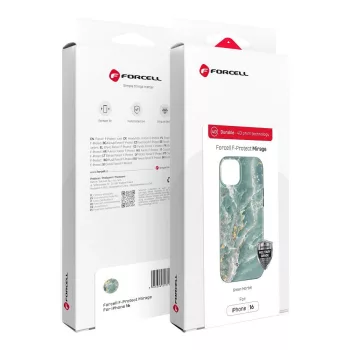   FORCELL F-PROTECT Mirage, Military Drop-Tested case MagSafe IPHONE 15 tok, zöld marble tok, színes