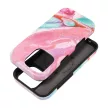 FORCELL F-PROTECT Mirage, Military Drop-Tested case MagSafe IPHONE 15 tok, rózsaszín marble tok, színes
