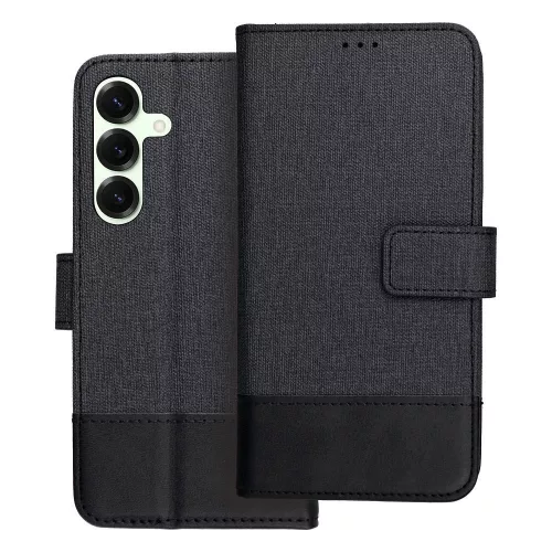 GOMMA Book Samsung Galaxy S25 tok, fekete