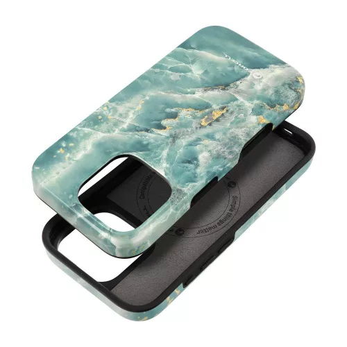 FORCELL F-PROTECT Mirage, Military Drop-Tested case MagSafe IPHONE 15 PRO tok, zöld marble tok, színes