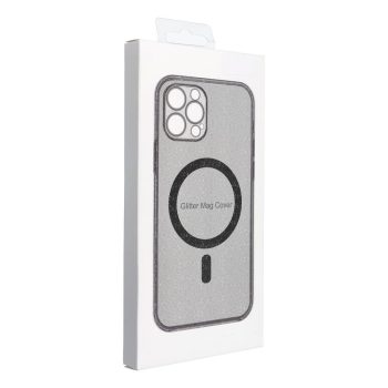   CLEAR MAG COVER case camera protection MagSafe iPhone 16 glitter tok, fekete