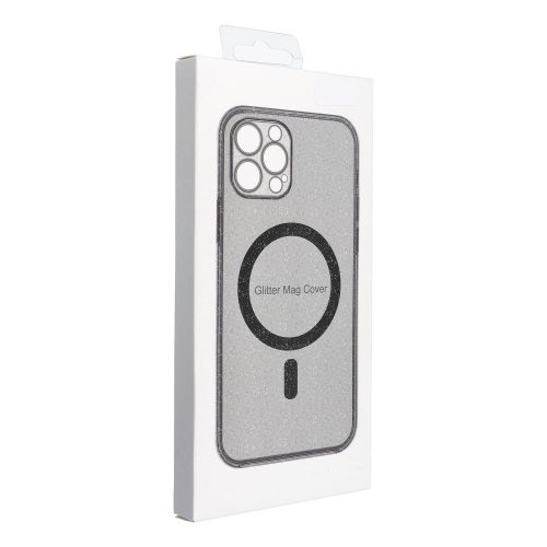 CLEAR MAG COVER case camera protection MagSafe iPhone 16 glitter tok, fekete
