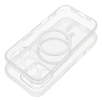   CLEAR MAG COVER case camera protection MagSafe IPHONE 14 tok, átlátszó glitter