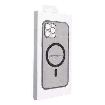   CLEAR MAG COVER case camera protection MagSafe IPHONE 14 PRO tok, fekete glitter