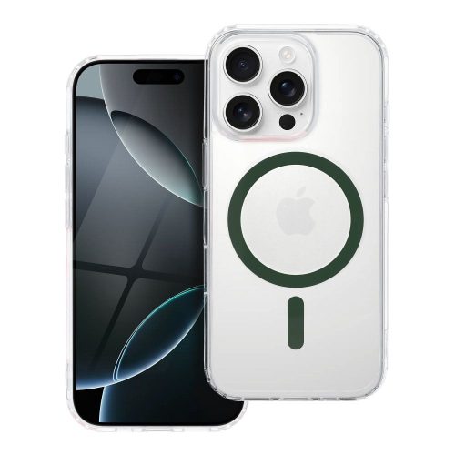 Drop Glue Colorful Ring Mag Cover MagSafe iPhone 16 tok, sötétzöld