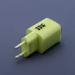 FORCELL F-ENERGY Crystal Color GaN III VT-41 hálózati töltő, szilikon kábel 1 x Type C + 1x USB A sockets, PD QC4.0 33W , zöld