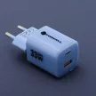 FORCELL F-ENERGY Crystal Color GaN III VT-41 hálózati töltő, szilikon kábel 1 x Type C + 1x USB A sockets, PD QC4.0 33W , kék