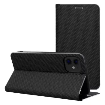 LUNA Book tok, arany Apple iPhone 16e tok, fekete